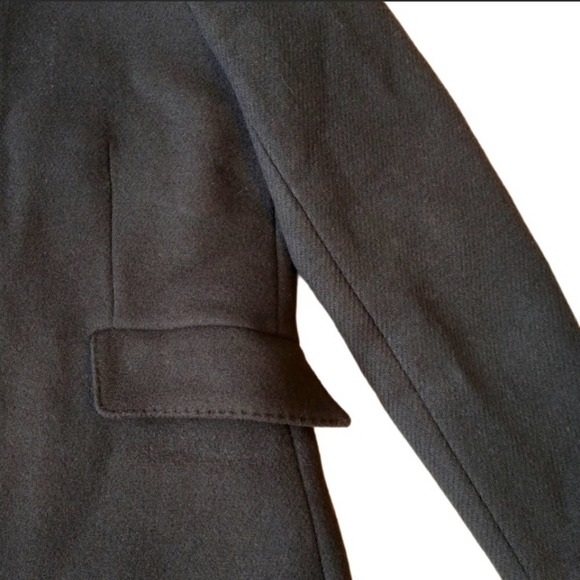Zara | New Wool Blend Brown Long Coat Gold Zip Down - Picture 6 of 15